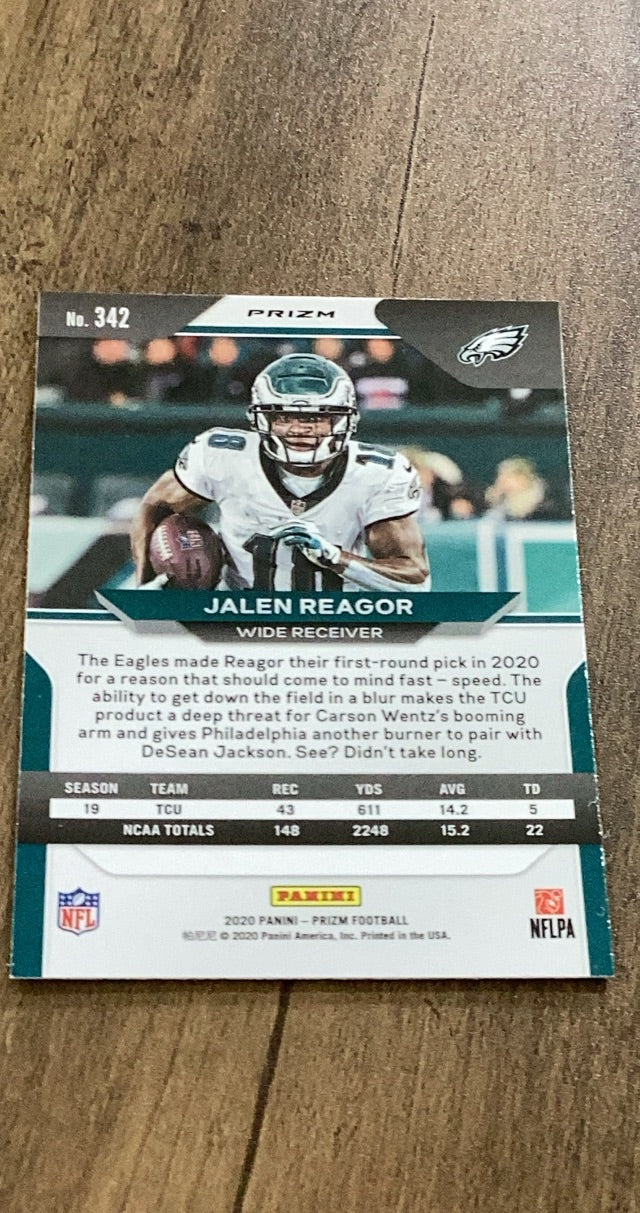 Jalen Reagor 2020 Panini - Prizm 342 trading card image rear