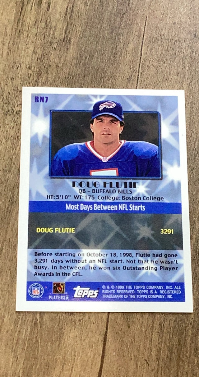 Doug Flutie 1999 Topps Chrome - Record Numbers RN7 trading card image rear