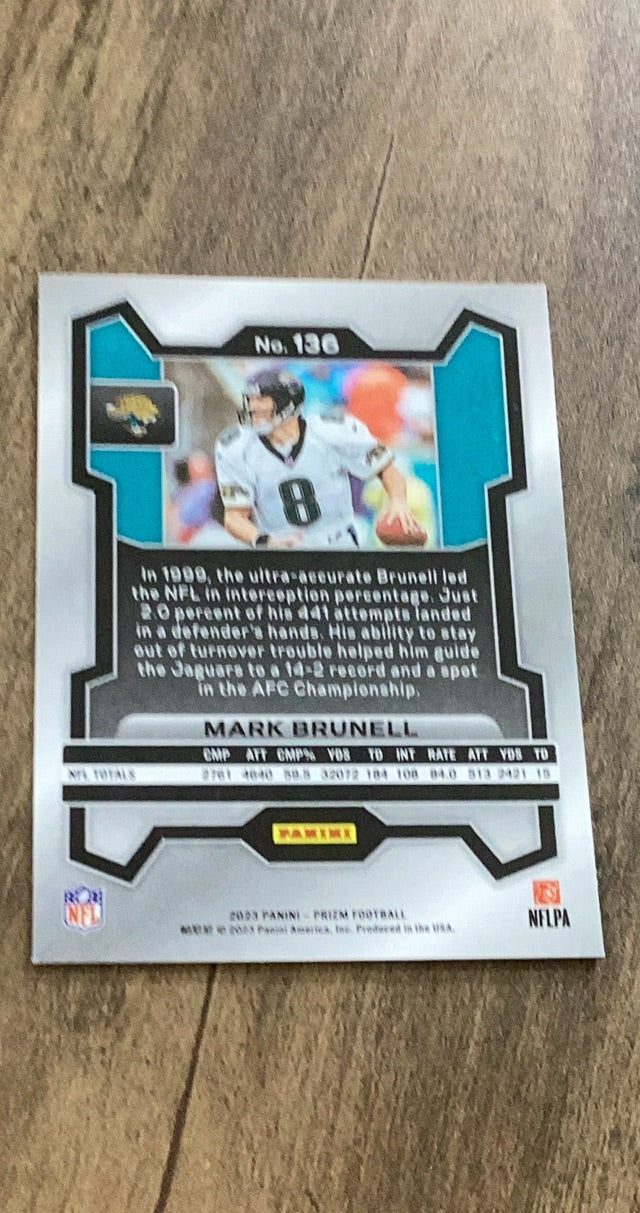 Mark Brunell 2023 Panini Prizm 136 trading card image rear