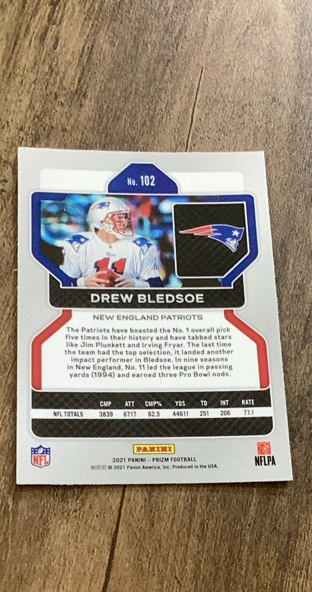 Drew Bledsoe 2021 Panini Prizm 102 trading card image rear
