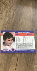 Raul Allegre 1990 Pro Set 222 trading card image rear