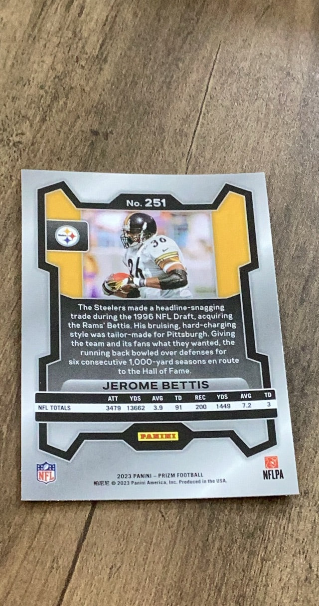 Jerome Bettis 2023 Panini Prizm 251 trading card image rear