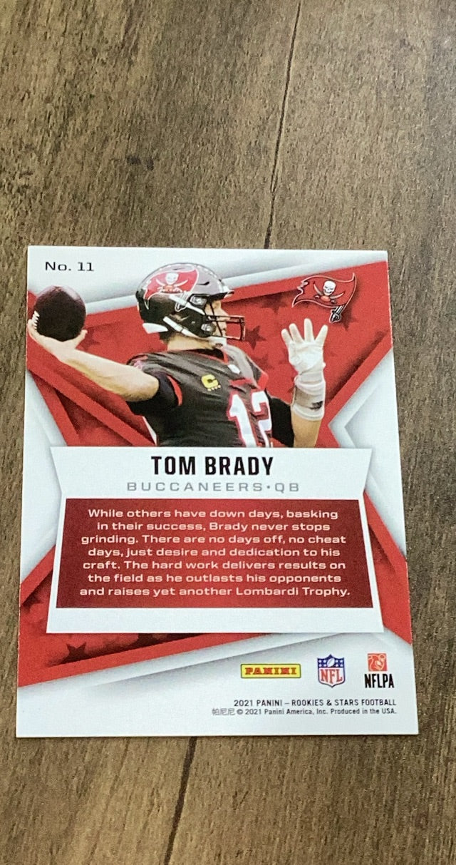 Tom Brady 2021 Panini Rookies & Stars 11 trading card image rear