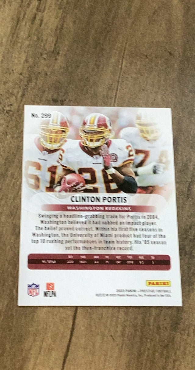 Clinton Portis 2023 Panini Prestige 299 trading card image rear