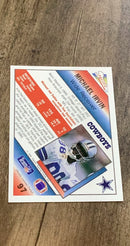 Michael Irvin 1991 Pacific 97 trading card image rear