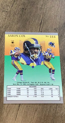 Aaron Cox 1991 Ultra 184 trading card image rear