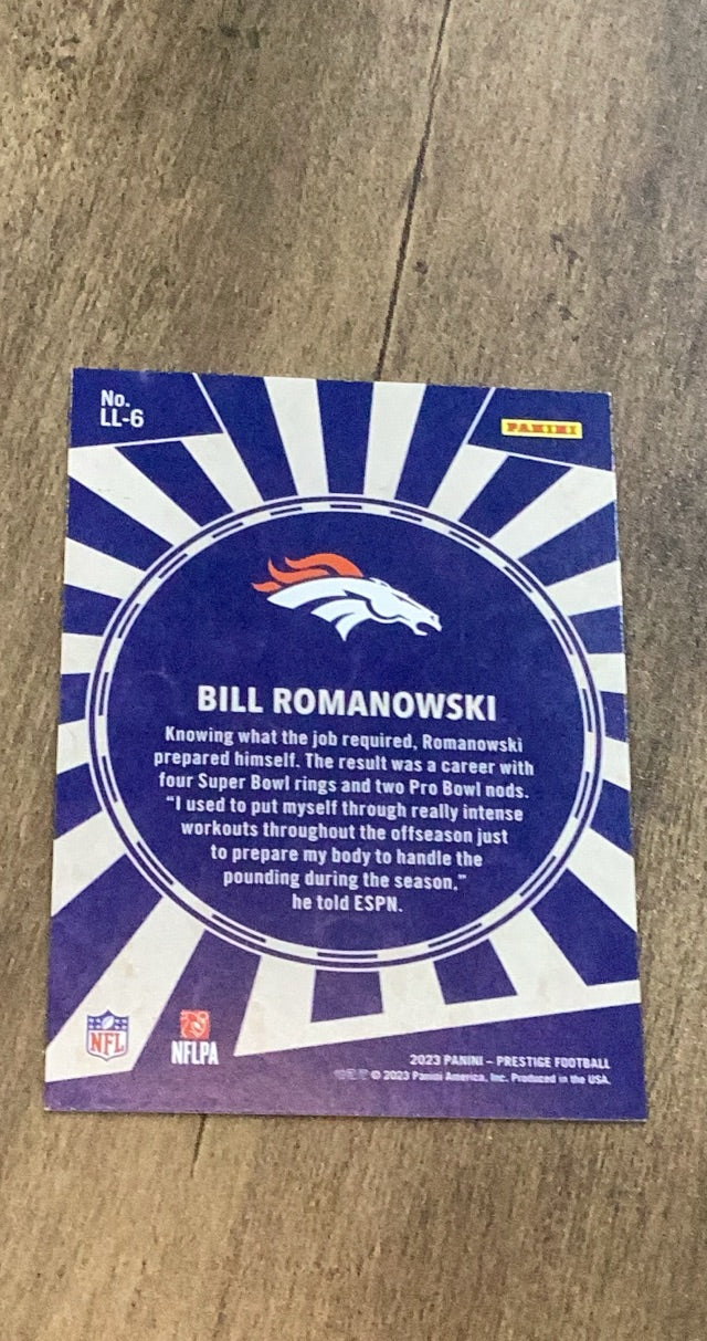 Bill Romanowski 2023 Panini Prestige - Living Legends LL-6 trading card image rear
