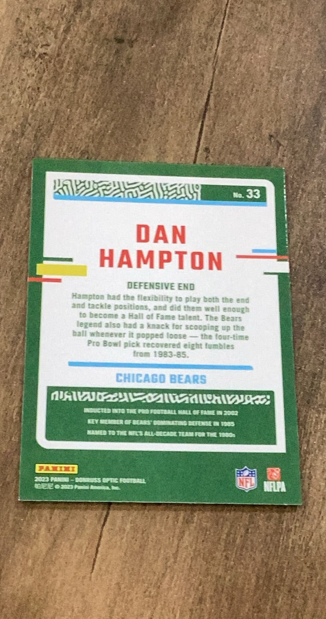 Dan Hampton 2023 Donruss Optic 33 trading card image rear