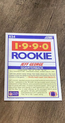 Jeff George 1990 Score 634 trading card image rear