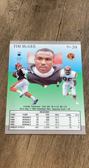 Tim McGee 1991 Ultra 20 trading card image rear