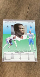 Sean Jones 1991 Ultra 51 trading card image rear