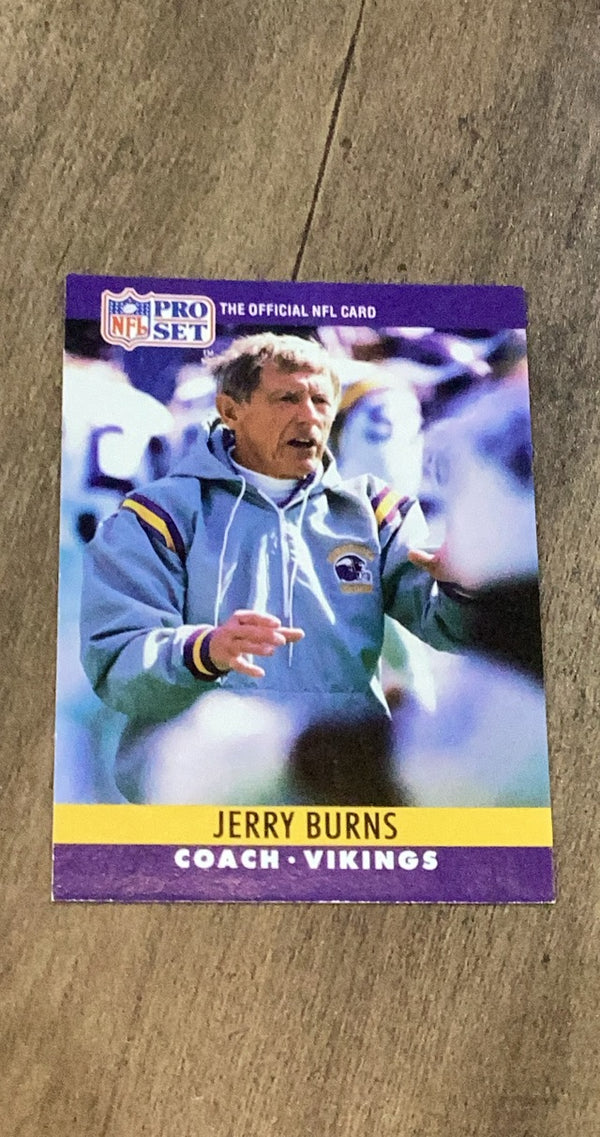 Jerry Burns 1990 Pro Set 200 trading card image front