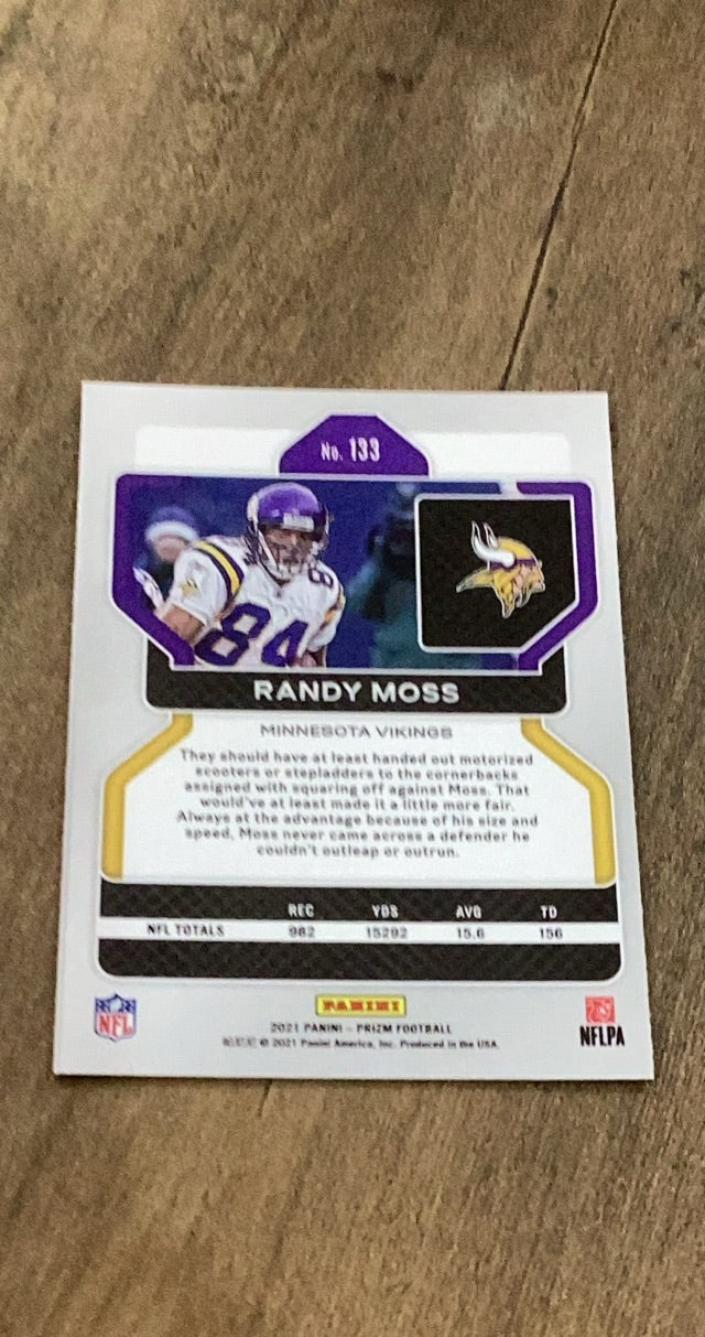 Randy Moss 2021 Panini Prizm 133 trading card image rear