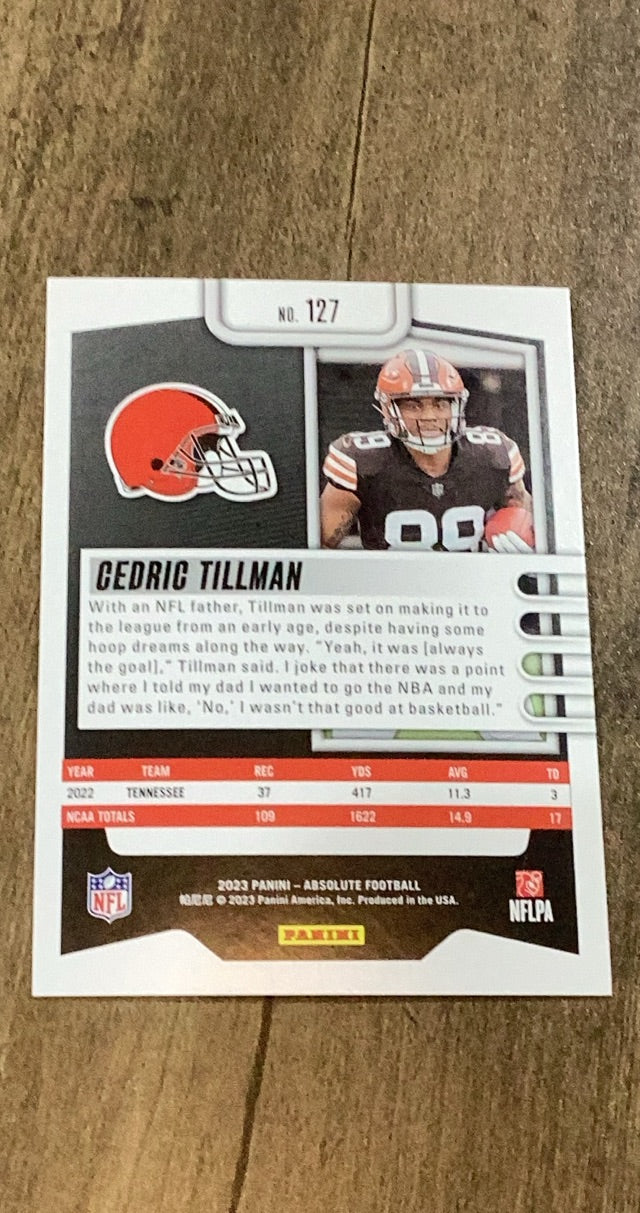 Cedric Tillman 2023 Panini Absolute - Retail 127 trading card image rear