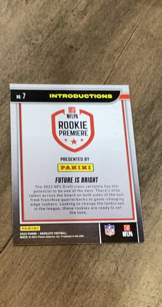 Future is Bright 2023 Panini Absolute - Introductions 7 trading card image rear