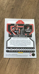 Greg Brown III 2021-22 Panini Prizm 291 trading card image rear