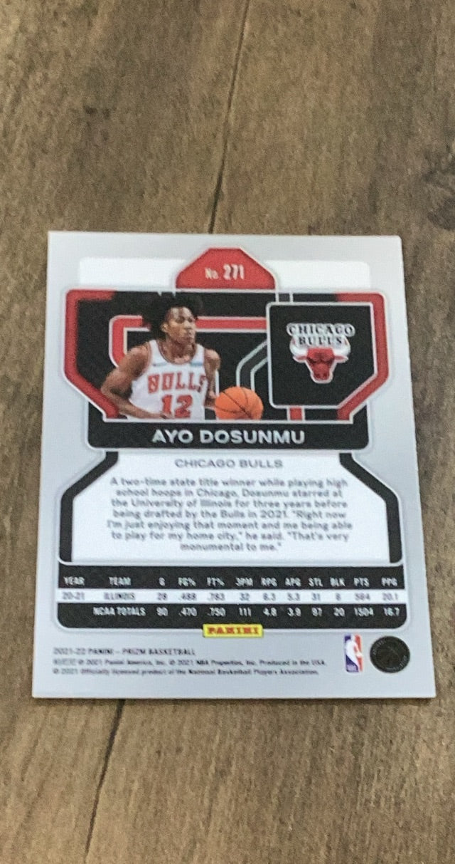 Ayo Dosunmu 2021-22 Panini Prizm 271 trading card image rear