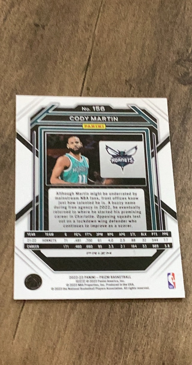 Cody Martin 2022-23 Panini Prizm - Prizms Pink Ice 156 trading card image rear