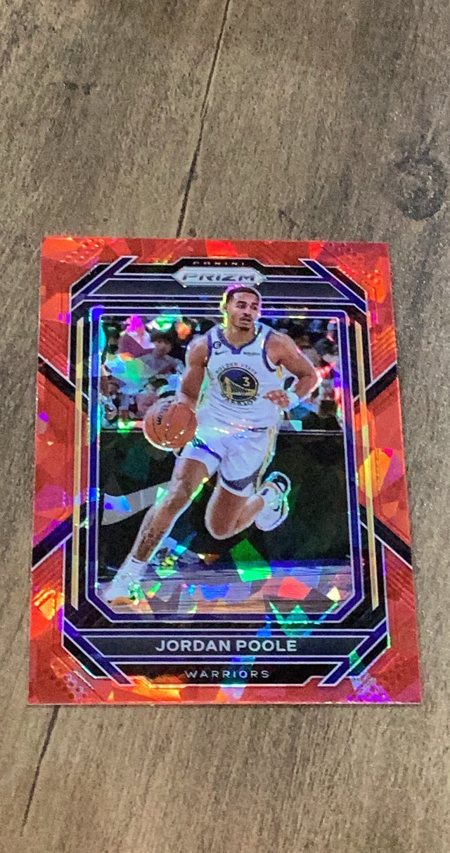 Jordan Poole 2022-23 Panini Prizm - Prizms Red Ice 102 trading card image front