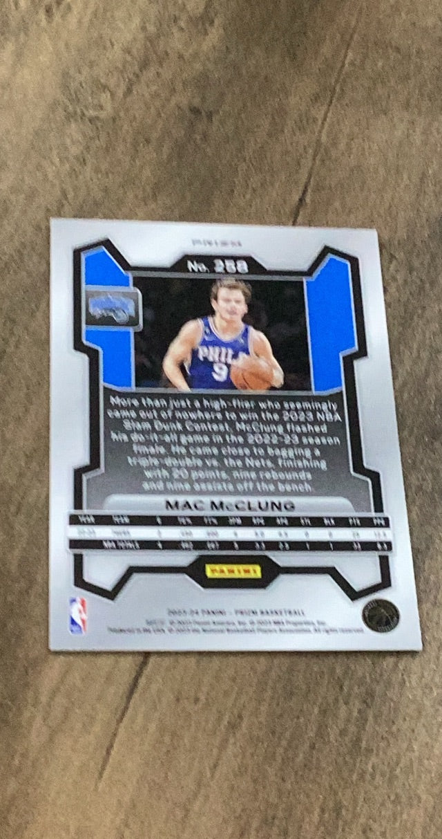 Mac McClung 2023-24 Panini Prizm - Prizms Green 258 trading card image rear