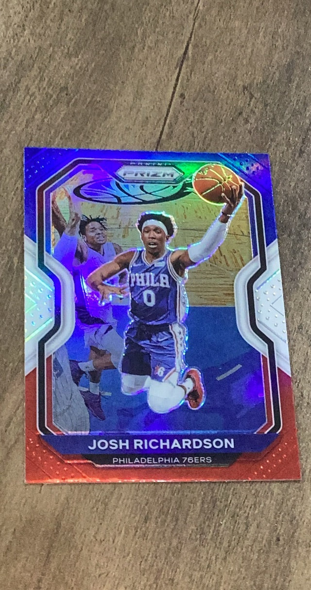 Josh Richardson 2020-21 Panini Prizm - Red  White and Blue Prizms 136 trading card image front