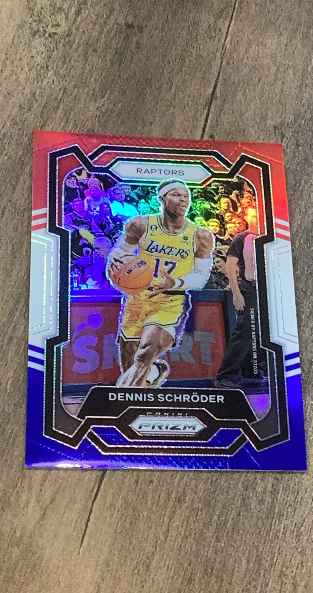 Dennis Schroder 2023-24 Panini Prizm - Prizms Red White and Blue 265 trading card image front