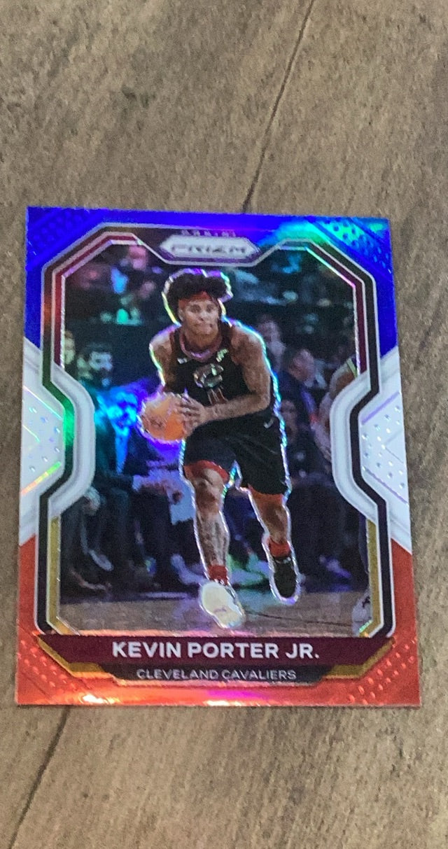 Kevin Porter Jr. 2020-21 Panini Prizm - Red  White and Blue Prizms 48 trading card image front