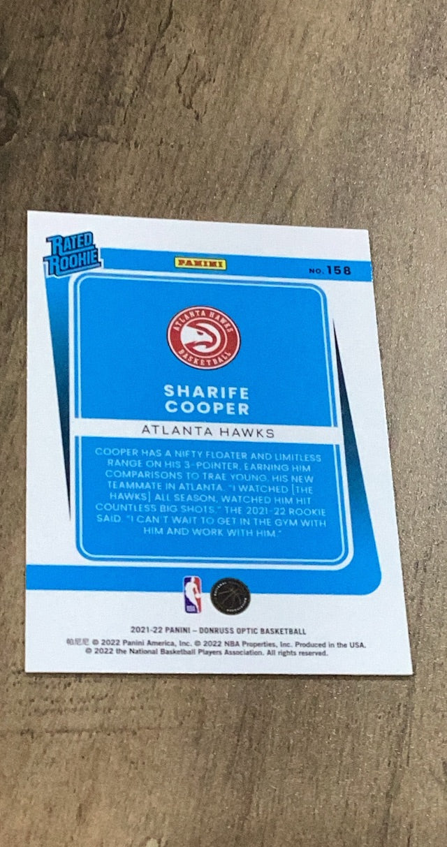 Sharife Cooper 2021-22 Donruss Optic 158 trading card image rear
