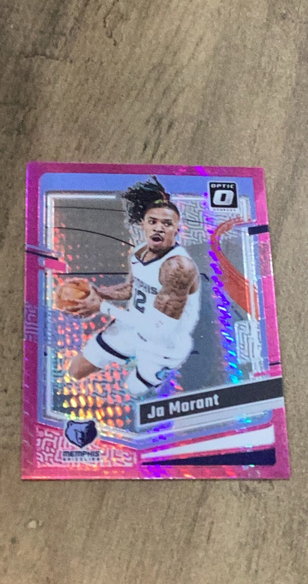 Ja Morant 2023-24 Donruss Optic - Hyper Pink 190 trading card image front