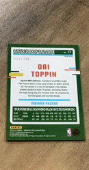 Obi Toppin 2023-24 Donruss Optic - Blue Seismic 17 trading card image rear