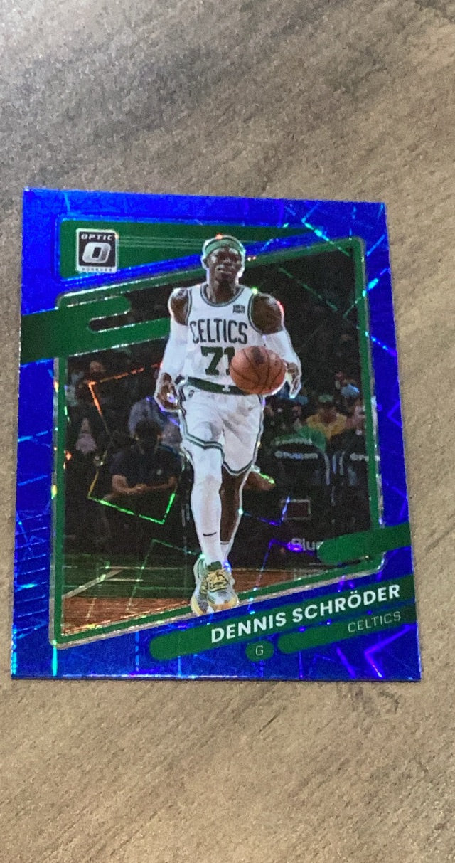 Dennis Schroder 2021-22 Donruss Optic - Blue Velocity 108 trading card image front