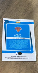 Miles McBride 2021-22 Donruss Optic - Purple 174 trading card image rear
