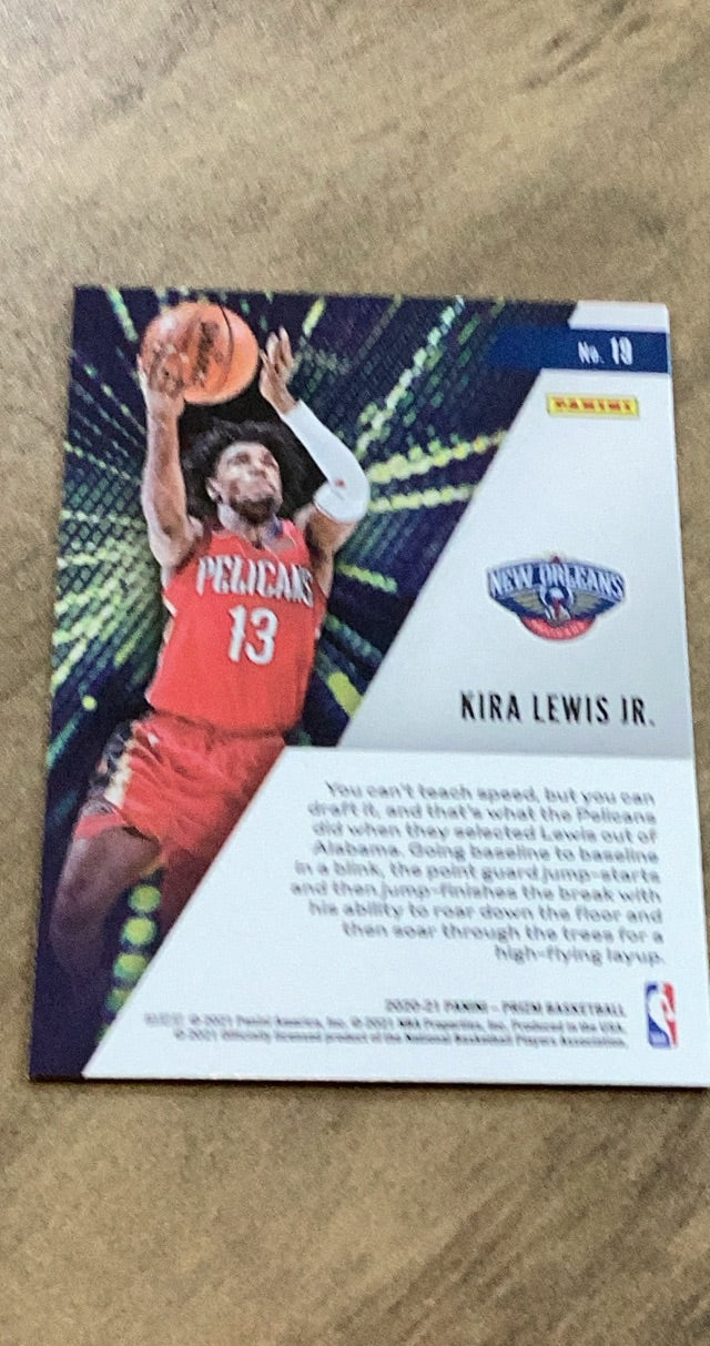 Kira Lewis Jr. 2020-21 Panini Prizm - Instant Impact 19 trading card image rear