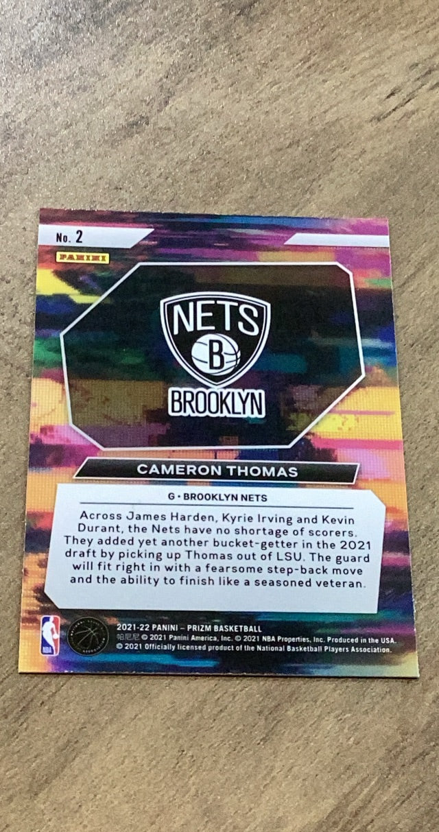 Cameron Thomas 2021-22 Panini Prizm - Instant Impact 2 trading card image rear