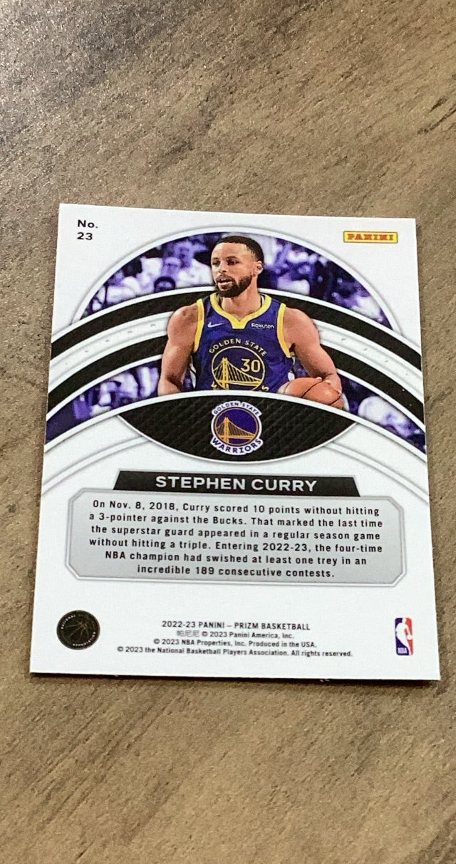 Stephen Curry 2022-23 Panini Prizm - Dominance 23 trading card image rear