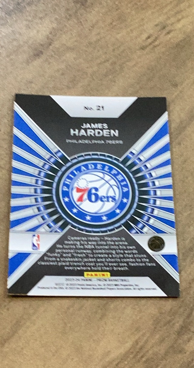 James Harden 2023-24 Panini Prizm - Dominance 21 trading card image rear