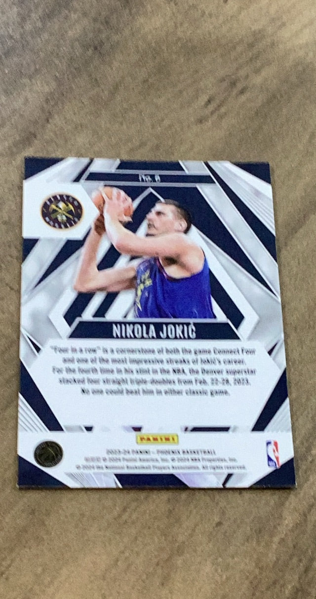 Nikola Jokic 2023-24 Panini Phoenix - Phoenix Teal Lazer 6 trading card image rear