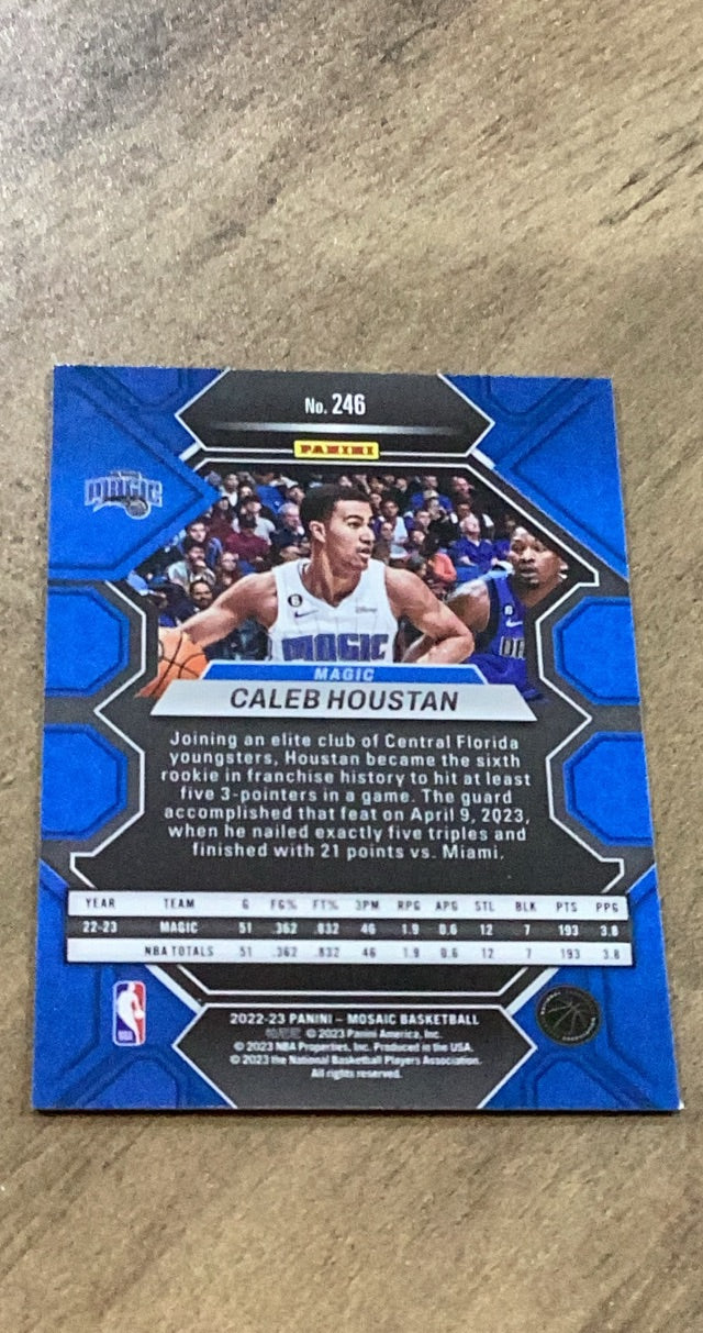 Caleb Houstan 2022-23 Panini Mosaic 246 trading card image rear