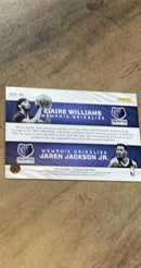 Ziaire Williams / Jaren Jackson Jr. 2021-22 Panini Illusions - Rookie Reflections 10 trading card image rear