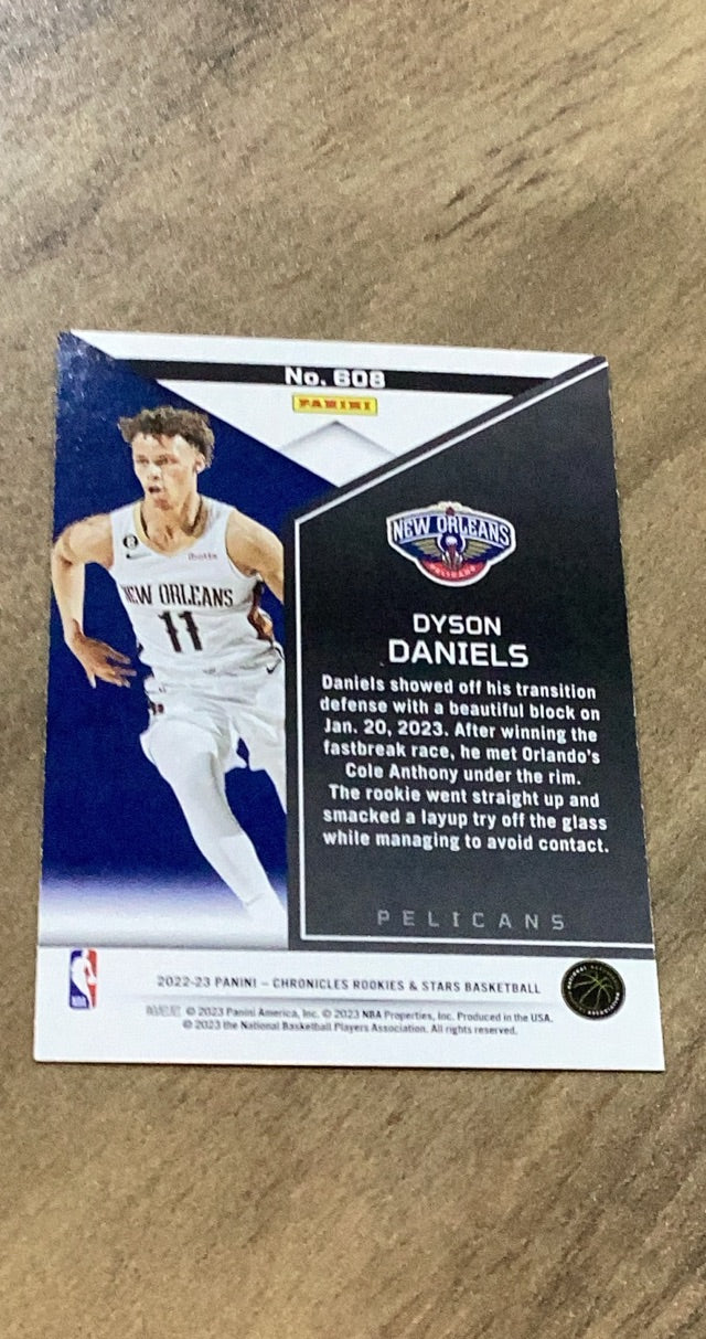 Dyson Daniels 2022-23 Panini Chronicles 608 trading card image rear