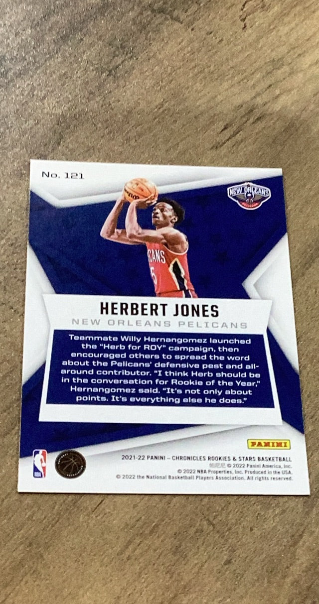 Herbert Jones 2021-22 Panini Chronicles 121 trading card image rear