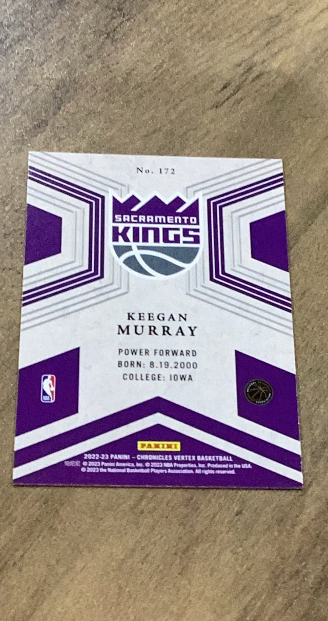 Keegan Murray 2022-23 Panini Chronicles 172 trading card image rear