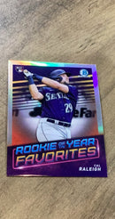 Cal Raleigh 2022 Bowman - Rookie of the Year Favorites Mojo Refractors ROYF-7 trading card image front