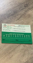 Zack Wheeler 2023 Topps Chrome Platinum Anniversary - Green Wave Refractor 379 trading card image rear