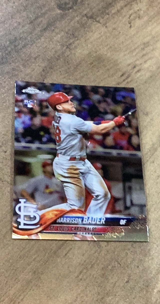 Harrison Bader 2018 Topps Chrome 40 trading card image front