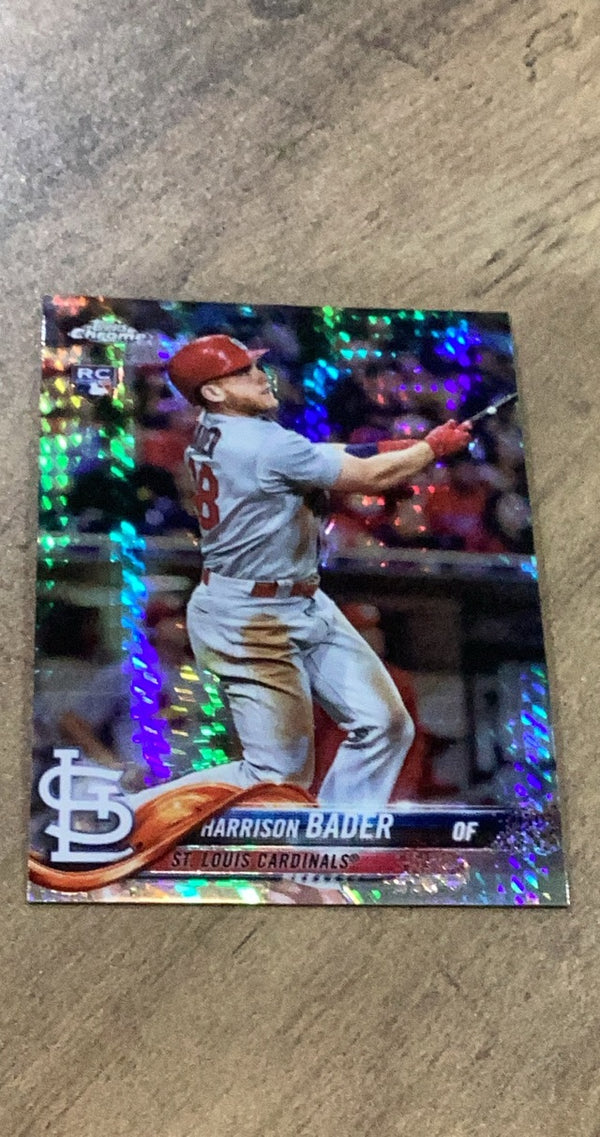 Harrison Bader 2018 Topps Chrome - Prism Refractor 40 trading card image front