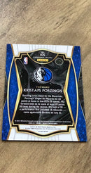 Kristaps Porzingis 2020-21 Panini Select - Blue Prizms 105 trading card image rear