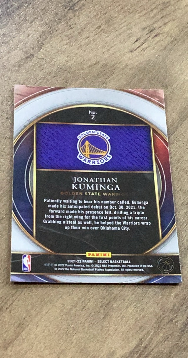 Jonathan Kuminga 2021-22 Panini Select - Select Numbers 2 trading card image rear