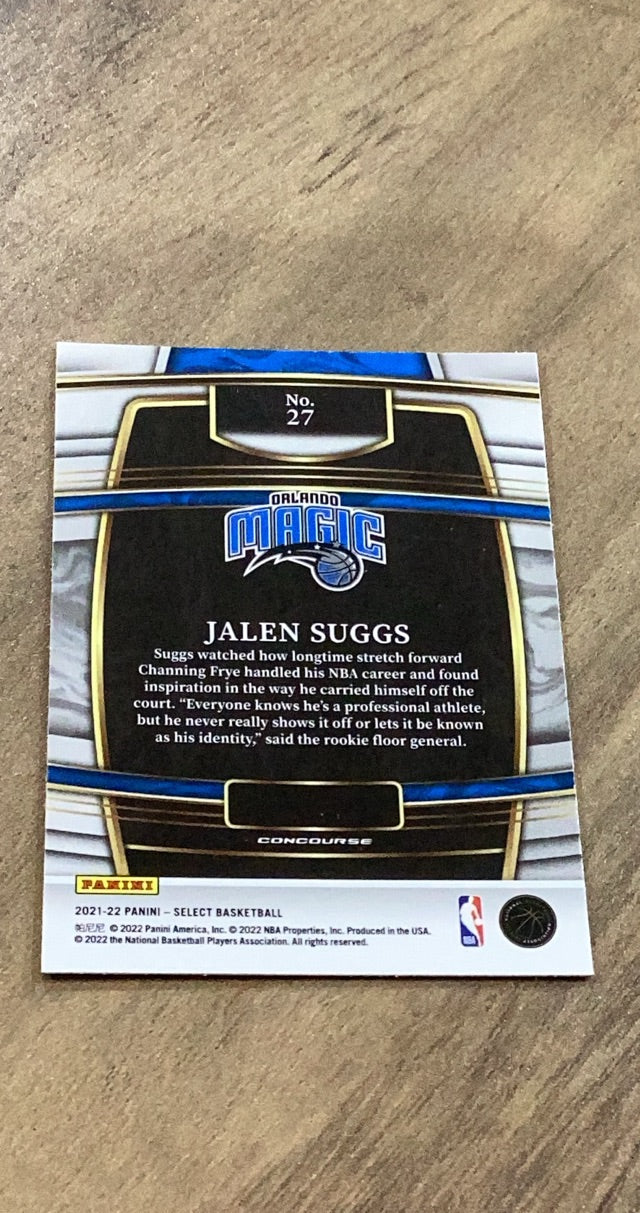 Jalen Suggs 2021-22 Panini Select - Blue (Retail Base) 27 trading card image rear