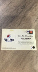 Scoot Henderson 2023-24 Panini Hoops - Rookie Greetings 3 trading card image rear